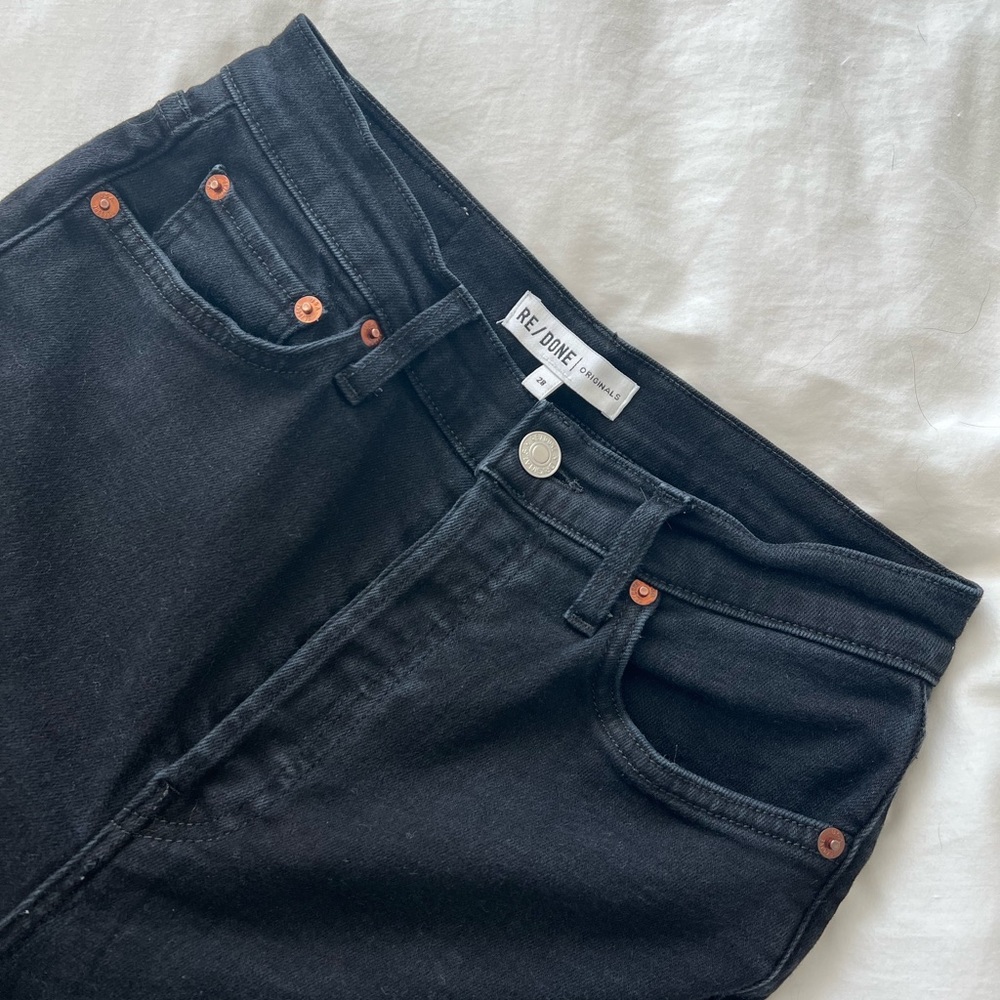 RE/DONE Ultra Stretch High Rise Ankle Crop Jeans - Picture 4 of 7